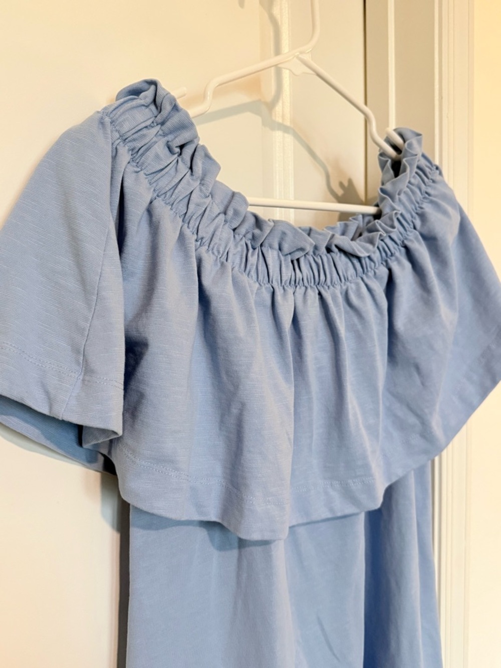H&M Light Blue Off-Shoulder Ruffle Dress - Picture 2 of 5